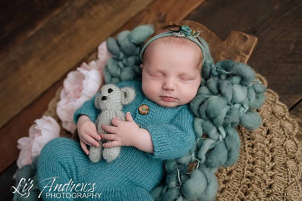 Newborn in teal